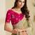 Green embroidery and glitter cords fendi fabric saree with embroidered silk blouse fabric