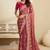 Gajri embroidery and glitter cords fendi fabric saree with embroidered silk blouse fabric
