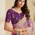 Purple embroidery and glitter cords fendi fabric saree with embroidered silk blouse fabric