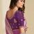 Purple embroidery and glitter cords fendi fabric saree with embroidered silk blouse fabric