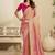Orange embroidery and glitter cords fendi fabric saree with embroidered silk blouse fabric