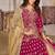 Magenta art silk heavy embroidered work semi stitched anarakali suit