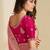 Orange embroidery and glitter cords fendi fabric saree with embroidered silk blouse fabric
