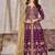 Purple art silk heavy embroidered work semi stitched anarakali suit