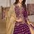 Purple art silk heavy embroidered work semi stitched anarakali suit