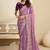 Purple embroidery and glitter cords fendi fabric saree with embroidered silk blouse fabric