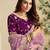 Purple embroidery and glitter cords fendi fabric saree with embroidered silk blouse fabric