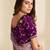 Purple embroidery and glitter cords fendi fabric saree with embroidered silk blouse fabric