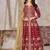 Red art silk heavy embroidered work semi stitched anarakali suit