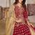 Red art silk heavy embroidered work semi stitched anarakali suit