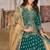 Green art silk heavy embroidered work semi stitched anarakali suit