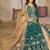 Green art silk heavy embroidered work semi stitched anarakali suit