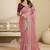 Peach embroidery and glitter cords fendi fabric saree with embroidered silk blouse fabric