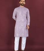 Unique embroidery cotton kurta for men's