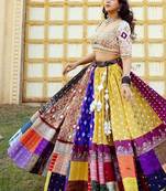 Vibrant Multicolor Patchwork Lehenga with Intricate Embroidery and Mirror Work
