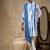 Blue plain cotton silk kurta pajama