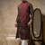 Brown embroidered cotton silk kurta pajama
