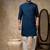 Blue plain cotton silk kurta pajama