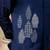 Blue embroidered cotton silk nehru jacket set