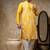 Yellow embroidered cotton silk kurta pajama