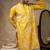 Yellow embroidered cotton silk kurta pajama