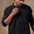 Black embroidered cotton silk kurta pajama