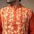 Orange printed cotton silk kurta pajama