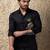 Black embroidered cotton shirt