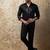 Black embroidered cotton shirt