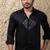 Black embroidered cotton shirt