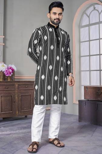 The classic choice for every occasion royal lilen kurta pyjama for men's