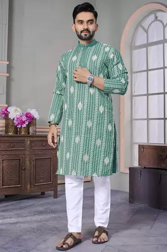 The classic choice for every occasion royal lilen kurta pyjama for men's