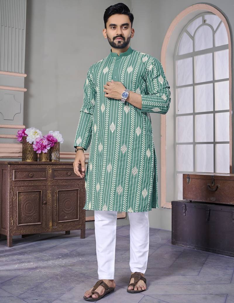 The classic choice for every occasion royal lilen kurta pyjama for men's