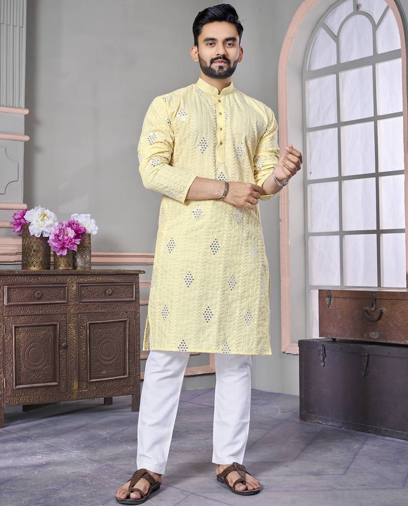 The classic choice for every occasion royal lilen kurta pyjama for men's