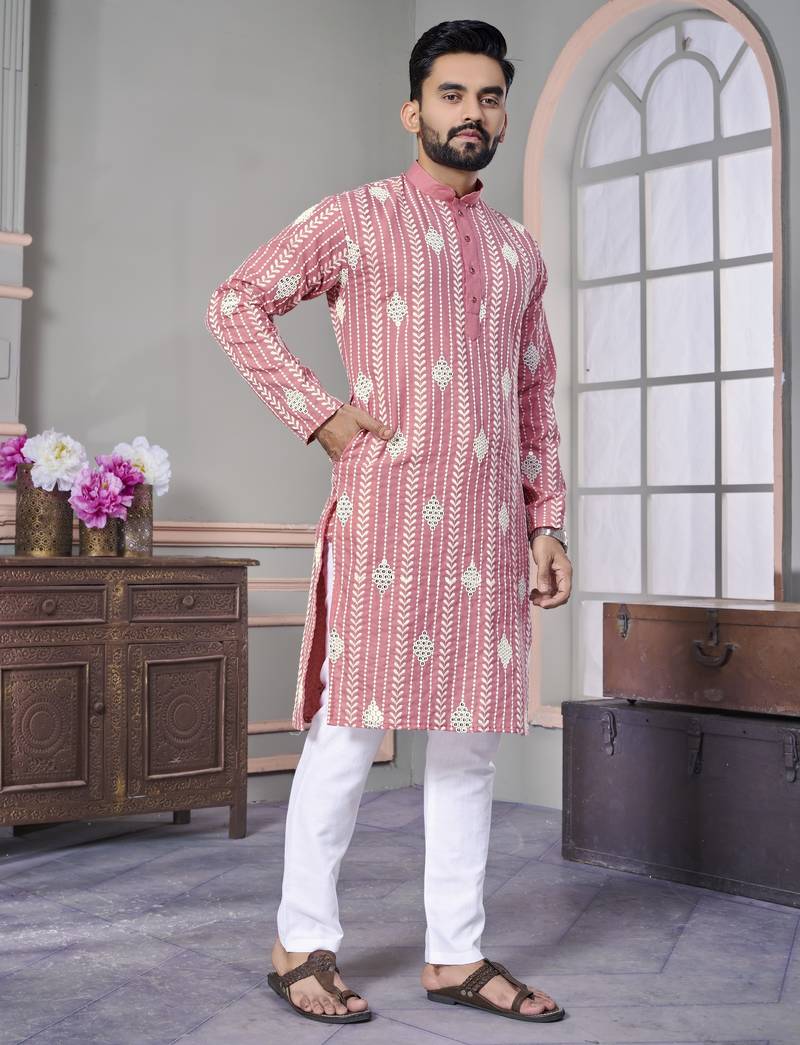 The classic choice for every occasion royal lilen kurta pyjama for men's