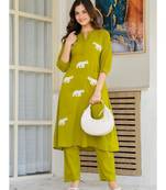 Women Ethnic Embroidery Pure Cotton Kurta with Trouser
