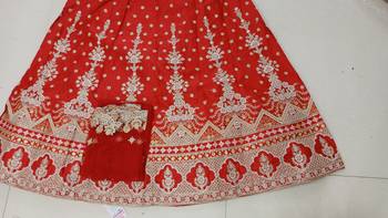 Trendmalls Satin Embroidery with Golden Sequin work Lehenga Choli with Dupatta - Bridal Lehenga Choli for Women 6
