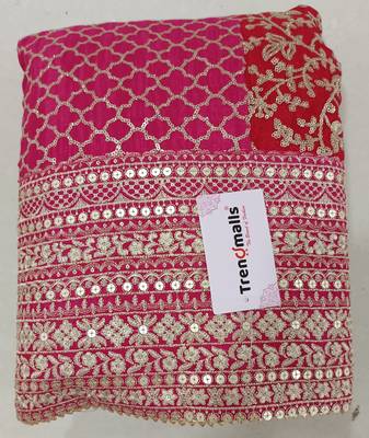 Trendmalls Art Silk Golden Sequin Embroidery work Lehenga Choli with Dupatta SemiStitch 5