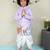 Lavender cotton woven dhoti kurta for boys