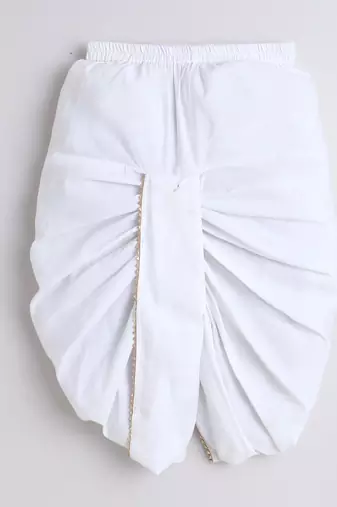 Lavender cotton woven dhoti kurta for boys