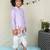 Lavender cotton woven dhoti kurta for boys