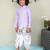 Lavender cotton woven dhoti kurta for boys