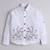 White cotton woven shirt and pant set for boys