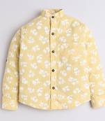 Yellow cotton woven shirt for boys
