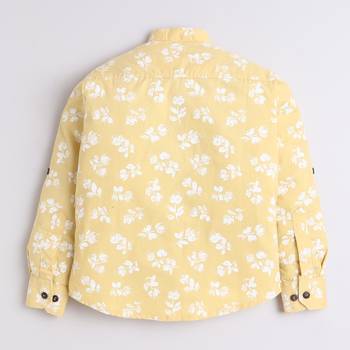 Yellow cotton woven shirt for boys 2