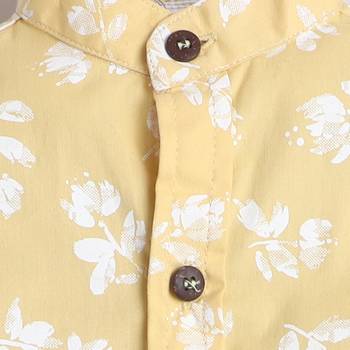 Yellow cotton woven shirt for boys 3