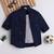Navy cotton woven shirt for boys