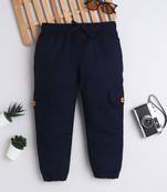 Navy cotton woven jogger for boys