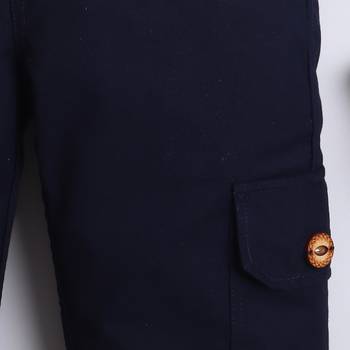 Navy cotton woven jogger for boys 3