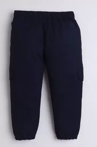 Navy cotton woven jogger for boys